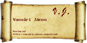 Vasvári János névjegykártya